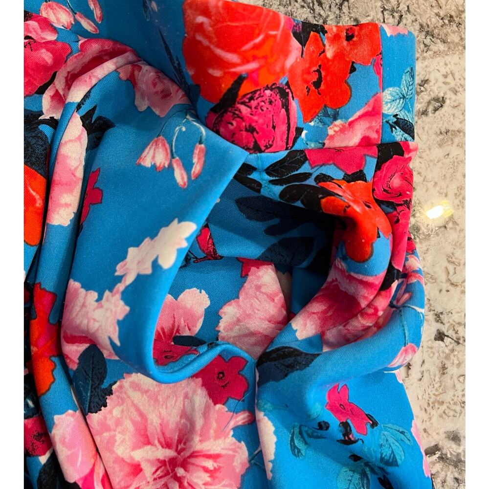 TORRID Mini Scuba Skater Set Women's Plus Size 2 Top Skirt $76 Floral Blue 2X - Picture 5 of 11